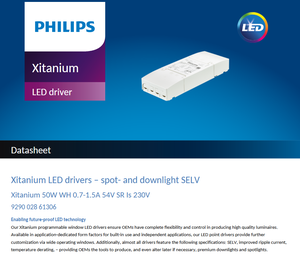 PHILIPS Xitanium 50W AC-DC แหล่งจ่ายไฟสำหรับไฟ LED แรงดันขาออก 54V แรงดันขาเข้า 230V ตัวเรือนพลาสติก - Product Image 2
