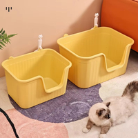 Prix d'usine pas cher bac à litière pour chat en plastique complet facile à nettoyer boîte à litière pour chat Poen Design grand bac à litière pour chat