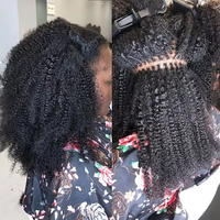 Pas cher i tip extensions de cheveux noirs naturels 100 indien afro crépus bouclés cheveux humains invisible i tip microlinks