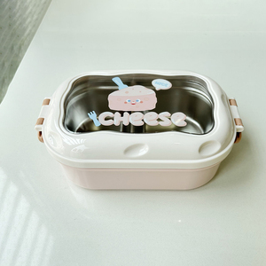 热卖900毫升不锈钢防漏便当盒儿童耐用午餐容器带餐具微波午餐盒 - Product Image 4