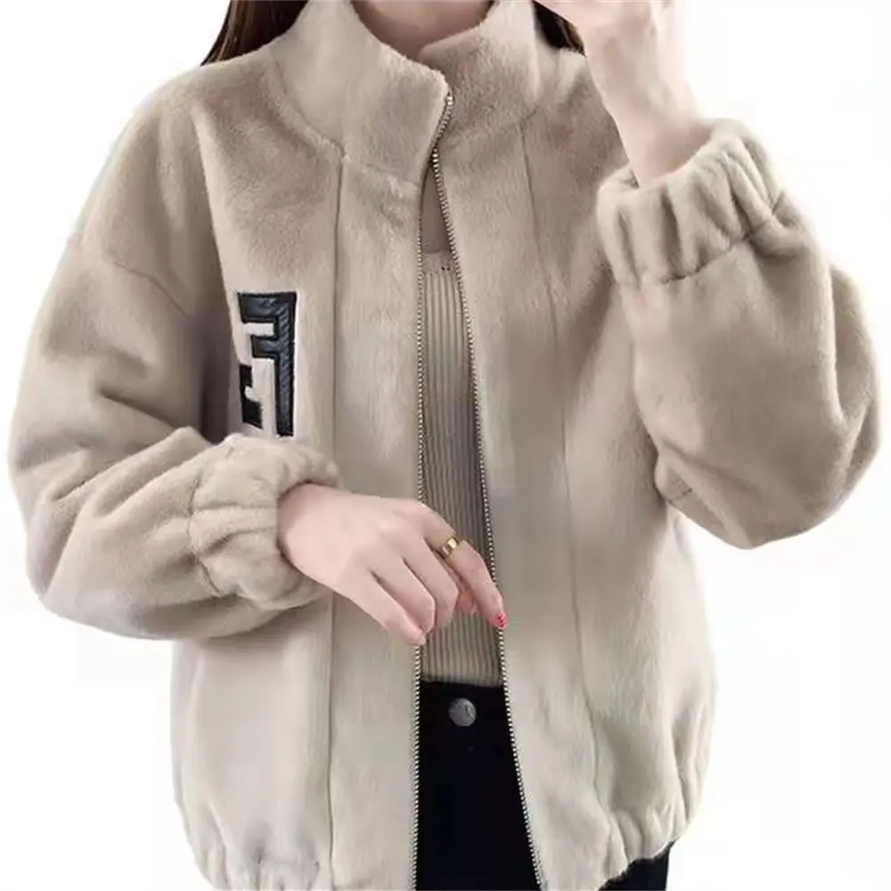 2022wholesaleNew Korean version of women's fur body mink fleece short collar jacket fur autumn winter mink fleece women's jacket
