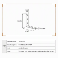 Support d'angle en L durable et poli à 90 degrés en acier inoxydable 304 pour meubles en bois, armoires et étagères
