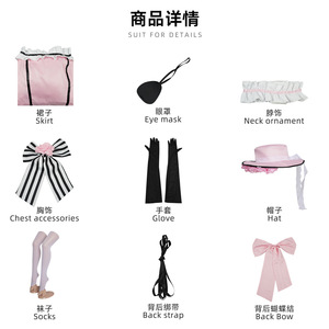 Disfraz de Robin, vestido rosa con sombrero, peluca, guantes, traje de juego de rol de anime para mujer, primavera 2024 - Product Image 3