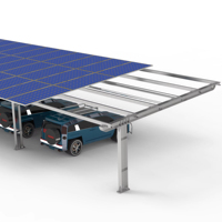 Structure de carport en acier avec support au sol pour panneaux photovoltaïques et système de charge, support de panneaux solaires pour stationnement de voitures