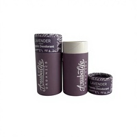 Tube d'emballage biodégradable couleur mate à prix d'usine, conteneur en carton kraft pour baume à lèvres, tube en papier déodorant à poussoir
