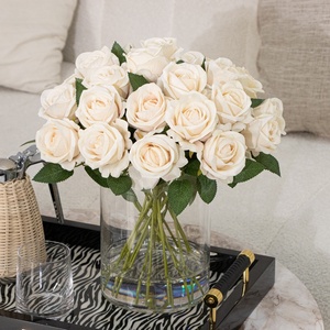 Decoración del hogar Arreglo de flores artificiales de color rosa claro con jarrón para recepción de hotel Decoración de boda - Product Image 3