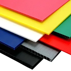 Factory Price PP Sheet With Size 48"x96"x5mm White Black Green Yellow Blue PP Corrugated Plastic Sheet Coroplast
