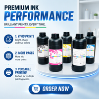 Tinta Cetak Digital UV Premium untuk Printer UV Flatbed CMYK Putih Tinta Pernis DX5 DX7 XP600 G5 G6 Printhead