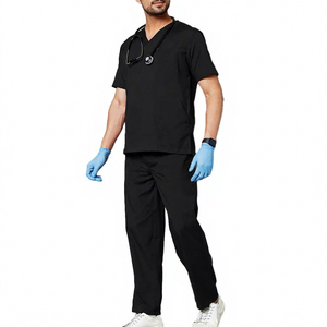 Hot Selling High Quality Poly Cotton Customizable Men's Scrub Suits Sets OEM Service Hospital Uniforms Online In-Stock - Product Image 1