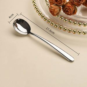 Cuchara Pequeña Redonda de Acero Inoxidable 304, Elegante y de Alta Estética, para Sopa, Gran Venta - Product Image 3