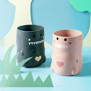 Cute Cartoon <b>Dinosaur</b> Toothbrush Cup 301-400ml Easy To Clean For Couples Bathroom Use - Product Image 2