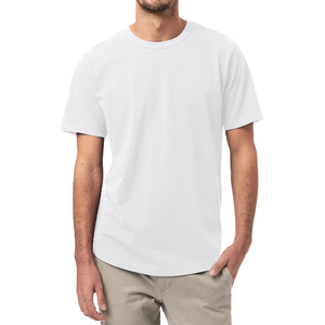Camiseta de algodón 100% para hombre, venta al por mayor, con logo personalizado, lisa, informal, 180 GSM, transpirable, ecológica, cuello redondo, manga corta. - Product Image 1