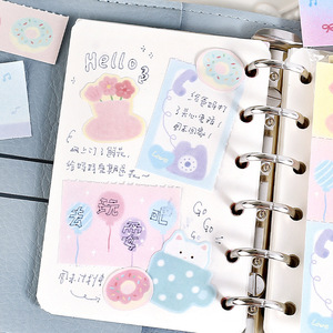 50 hojas por paquete de cuadernos de patchwork, diario informal estilo coreano, materiales para apuntes y mensajes de estudiantes, con hojas desprendibles. - Product Image 4