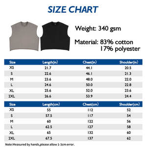 Oversized Raw-Hem Cropped Tank Top High-Quality Heavyweight Loopwheeled Sleeveless <b>Vest</b> - Product Image 4