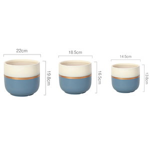Pots de fleurs en céramique ensemble de 3 pots de fleurs colorés nordiques morden émaillés jardin décoration de la maison en gros pots de plantes pots de fleurs - Product Image 6
