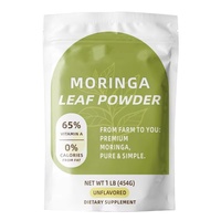 Poudre de feuilles de Moringa personnalisée OEM 454g 1lb Sans arôme Complément alimentaire Vente en gros