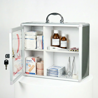 Boîte de rangement médicale murale sécurisée en aluminium avec serrure à clé, portable pour couloirs scolaires et espaces publics