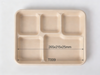 Plateau repas jetable en bagasse de canne à sucre biodégradable sans PFAS, non blanchi, pour plats à emporter et repas écologiques