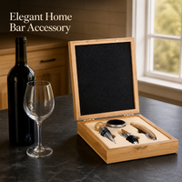 Ouvre-bouteille portable en bois naturel, coffret cadeau en bambou pour les amateurs de vin, idéal pour les pique-niques en plein air et les cadeaux de pendaison de crémaillère