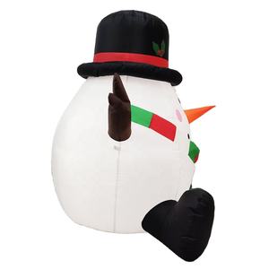 4FT Décorations Extérieures Mignon Bonhomme De Neige Assis Blow Up Noël Gonflables Bonhomme De Neige - Product Image 5