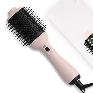 035 professione oro bianco 1000W spazzole per capelli ad aria calda rivestimento in ceramica a ioni negativi spazzola per asciugacapelli in un solo passaggio - Product Image 4