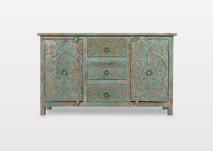 ตู้ลิ้นชัก3ประตูสไตล์วินเทจคุณภาพพรีเมี่ยมอเนกประสงค์สไตล์เรียบง่ายสำหรับห้องรับประทานอาหารและห้องนั่งเล่นห้องครัว - Product Image 3