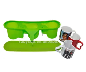 11OZ Irregular Shape Mugs 3D Sublimation Silicon Mug Wrap Rubber Cup Clamp for 3D Sublimation Vacuum Press Machine ST420/ST3042