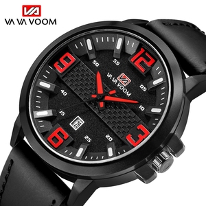 Montre de sport pour homme, étanche, chronographe à quartz, bracelet en silicone, grand cadran, montre-bracelet d'extérieur - Product Image 5