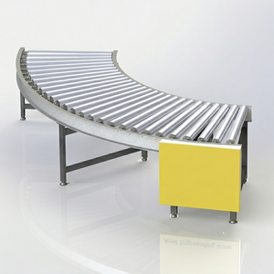 Convoyeur à rouleaux motorisé en acier inoxydable, vitesse réglable, entraînement par chaîne, ligne de convoyage flexible pour usine de fabrication - Product Image 1