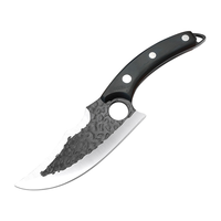 Couteau à désosser et à fileter portable, fait main, forgé en acier à haute teneur en carbone, avec manche en bois de noyer, écologique