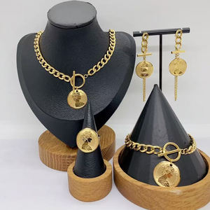 ชุดเครื่องประดับแฟชั่นสร้อยคอดีไซน์รูปหัวไก่ชุบทอง18K สำหรับผู้หญิงต่างหูแหวนเครื่องประดับสุดหรู - Product Image 6