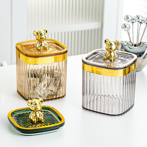 Recipientes cuadrados para almacenar alimentos con tapa hermética de clip para refrigerios, granos, cereales, juego de recipientes de plástico para cocina. - Product Image 3