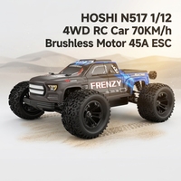 Mobil RC HOSHI N517 1/12 4WD 70KM/jam Motor Brushless 45A ESC FlySky FS-G4P 4CH Transmitter 3S Truk Monster Off-Road Kecepatan Tinggi