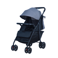 Poussette bébé pliable à quatre roues 2 en 1 avec un design adorable, système de voyage convertible