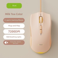 Untuk OMW030 Mouse Gaming Optik USB Berkabel dengan Lampu Latar RGB Operasi Senyap Desain Ergonomis untuk Desktop Laptop Penggunaan Kantor