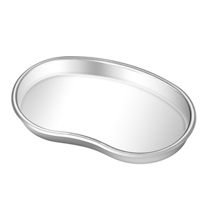 Plateau en acier inoxydable 304 en forme de rein, incurvé, pour stérilisation dentaire et changement de pansement en milieu hospitalier, poli miroir, couleur unie - Product Image 2