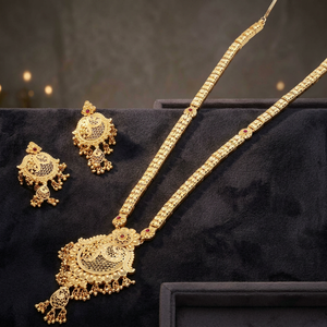 <b>Long</b> Gold Forming <b>Necklaces</b>, Forming Wedding Jewelry Special Occasion Gift for Women, Copper & Brass Chapado En Oro Oro Laminado - Product Image 2