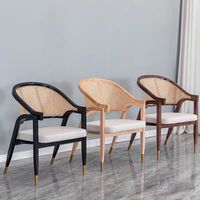 Fauteuil de salle à manger, chaise de bar, chaise d'extérieur en bois massif de style minimaliste moderne nordique français haut de gamme
