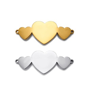 Conectores de Corazón de Acero Inoxidable con Baño de Oro de 18K para Bisutería, Accesorios para Hacer Pulseras, Resistentes al Agua y Antialérgicos - Product Image 2