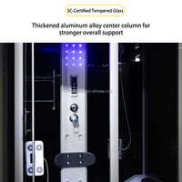 Cabine de douche complète LED de luxe à prix abordable de l'usine de Foshan avec baignoire, massage des pieds, vapeur et bain à remous pour hôtel