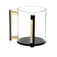 Tasse de lavage Judaica avec poignées dorées-Coupe de Kiddouche Lucite transparente pour le Shabbat juif, la Pâque et la décor