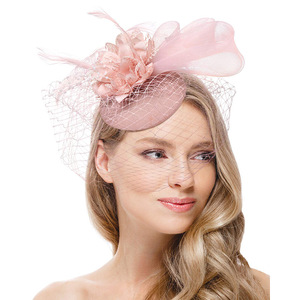 Wholesale Bridal <strong>Wedding</strong> Party Fascinators Hats With Veil and Feather Woman Tea Party Hats <strong>Wedding</strong> <strong>Top</strong> Caps Tiara for Bride - Product Image 3