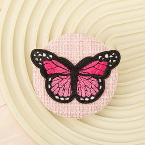 Espejo de Bolsillo Plegable de Doble Cara con Logotipo Personalizado, Diseño de Mariposa y Parche Monarca Vintage, de Tela Tejida de 70mm, Venta al por Mayor - Product Image 4