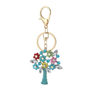 Chakra arbre de vie Kabbale Porte-clés Pendentif bijoux Bonne Chance Diamants Strass Cristal Arbre de Vie Porte-clés amulette Bling - Product Image 1