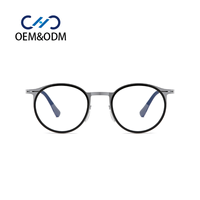 A10038 Nouvelles lunettes de vue pour hommes, style vintage, en métal massif, monture ronde, pour haute myopie, vente en gros, monture intégrale, motif géométrique