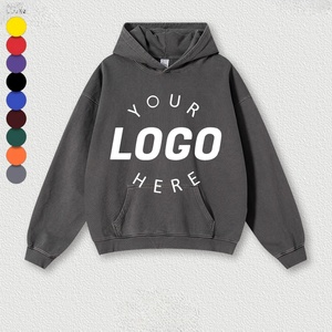 <span class=keywords><strong>2026</strong></span> Schwerer Retro-Wachsdruck-Hoodie mit Wasserwaschung, individuellem Logo-Muster, lockerer Passform, Vintage-Streetwear, bequemer Blanko-Sweatshirt - Product Image 4