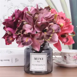 Vendita all'ingrosso sposa bouquet grigio-Artificiale orchidea decorazione della casa della sposa Mano bouquet