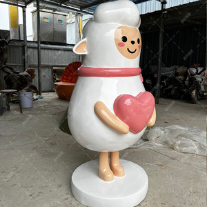 Escultura de Cordero de Fibra de Vidrio para Montar en el Suelo, Figura Decorativa para el Día de San Valentín, Decoración Animal - Product Image 2
