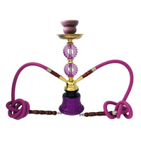 Ensemble de narguilé arabe de luxe moderne tuyaux doubles haut de gamme avec tuyau en verre acrylique givré Shisha portable avec boîte-cadeau