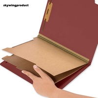 Dossiers de classification rouges durables à 2 broches standard pour organiser les rapports de bureau papier et les fichiers clients juridiques